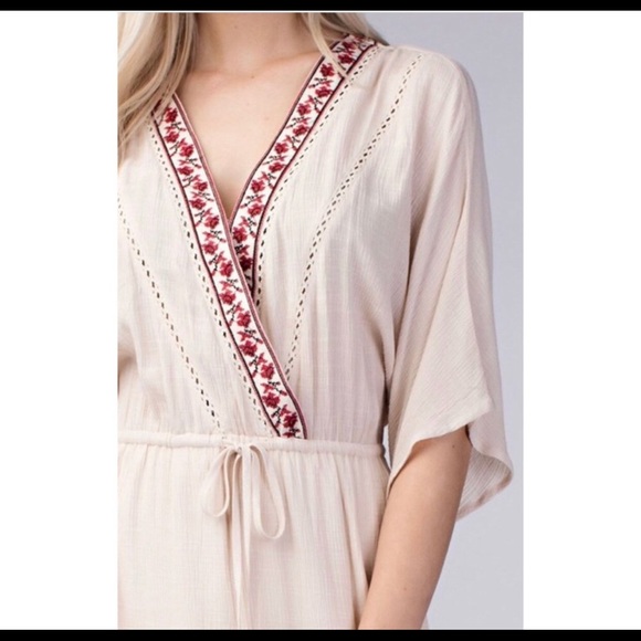 🆓BUY 2 GET 1 FREE Embroidered peasant dress - Picture 3 of 5